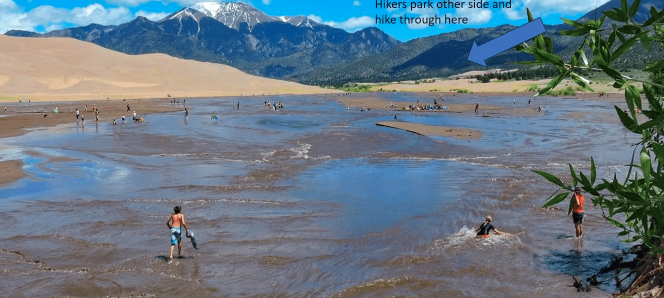 Runoff season water view at Great Sand Dunes
